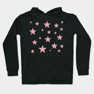 Pink star pattern - white background Hoodie